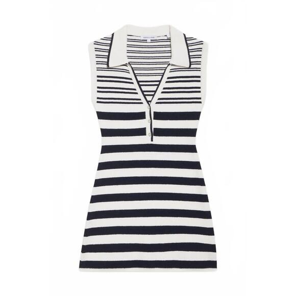 NEW VERONICA BEARD annette knit dress in white navy